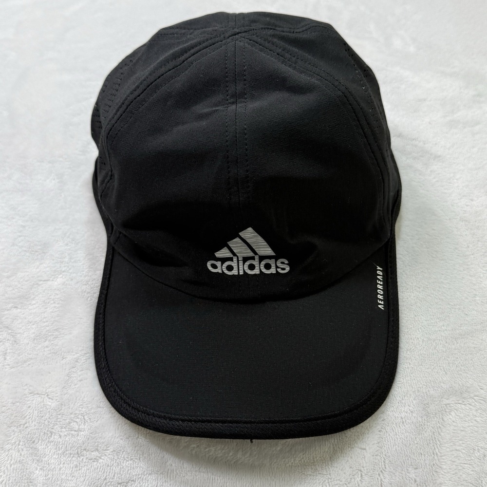 Adidas‎ Black Aeroready Running Cap Lightweight Performance Hat Adjustable